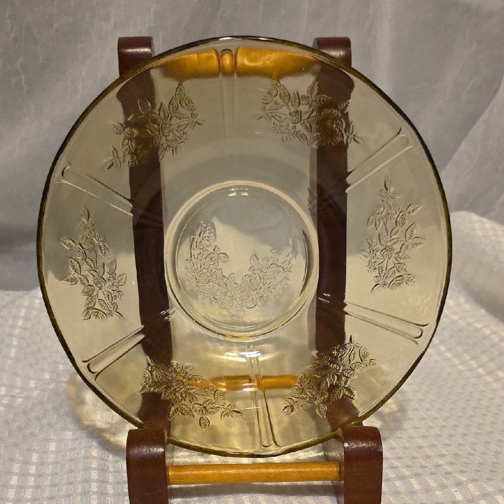 Vintage Floral Glass Bowl